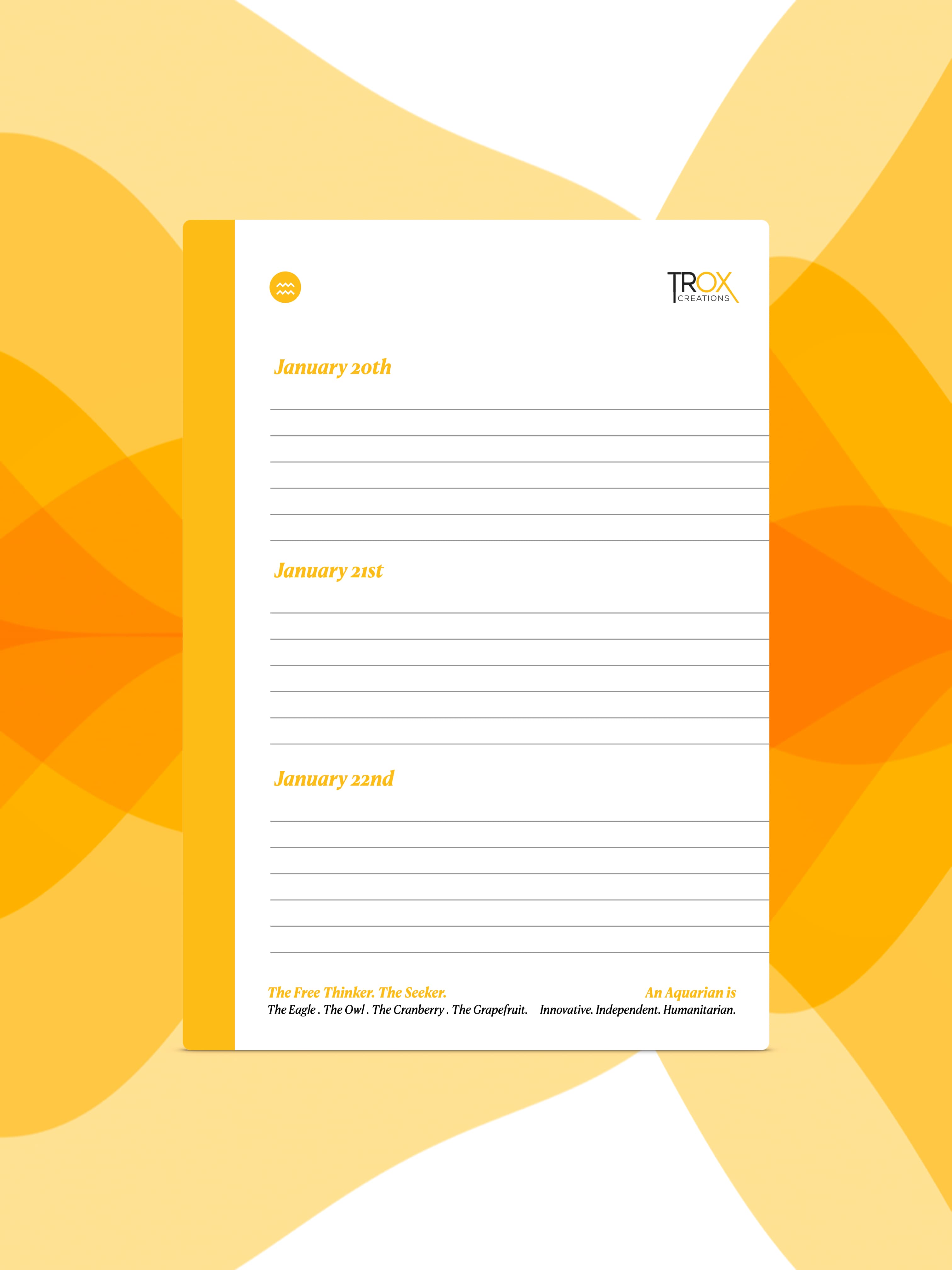 Aquarius - Constellation Notebook - Detail 5